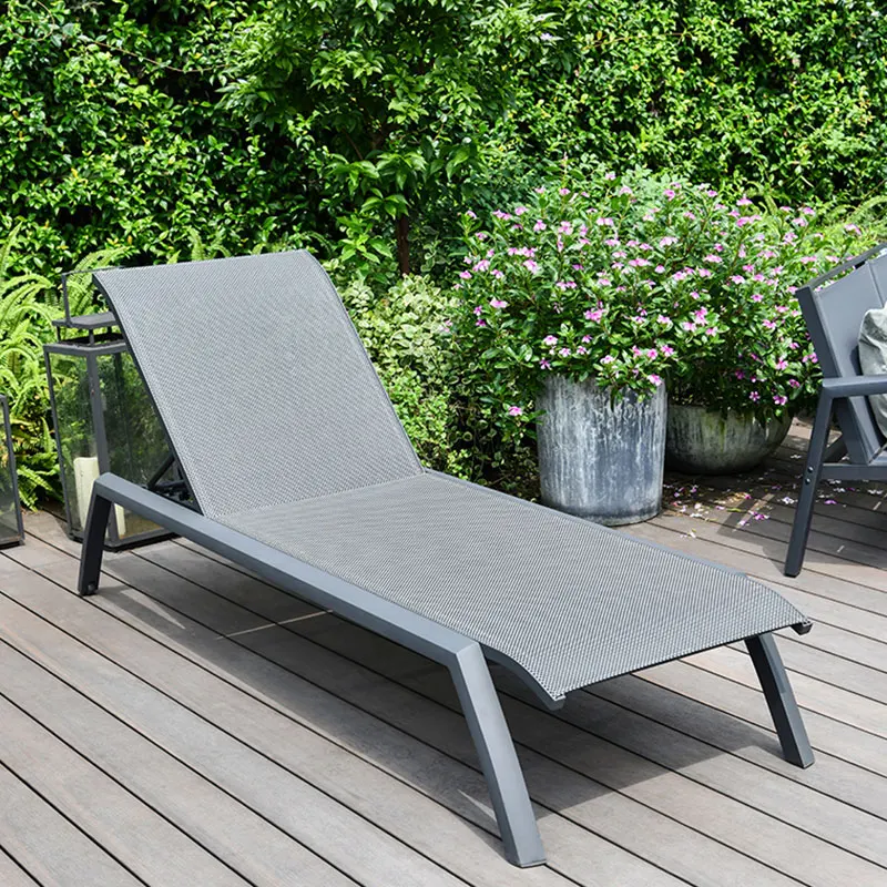 
ANZIO High Quality Outdoor Furniture Beach Lounger Outdoor Black Sun Lounger Garden Sun Lounger 