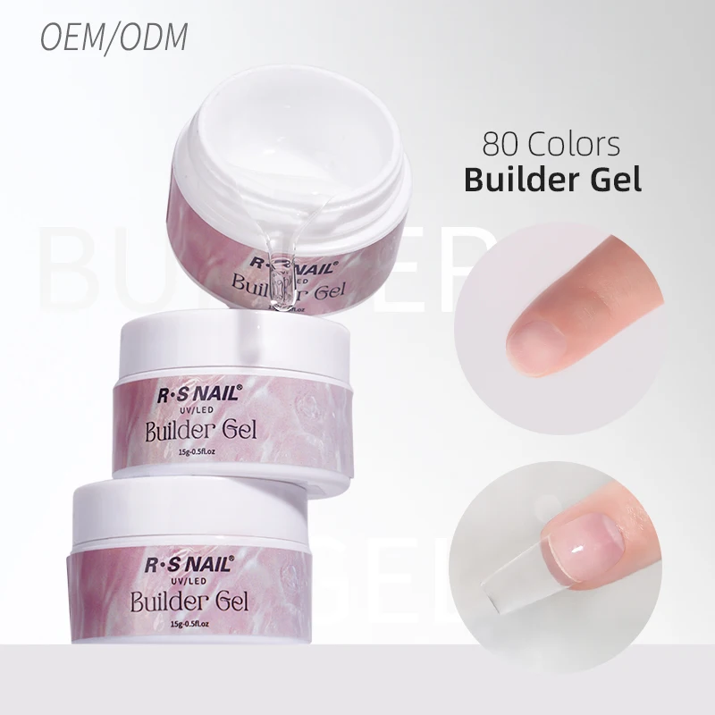 R S Nail Factory Wholesales  No Heat Gel Builder 15g Private Label Gel Nail Polish Beauty Salon Hema Free Nail UV Gel