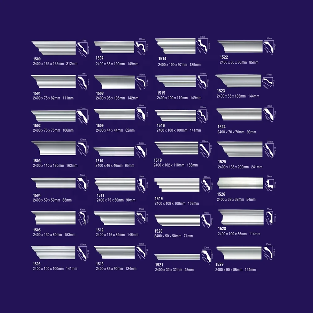 
easy installation hot sale decorative polyurethane foam ceiling cornice moulding pu flat crown molding for ceiling design 