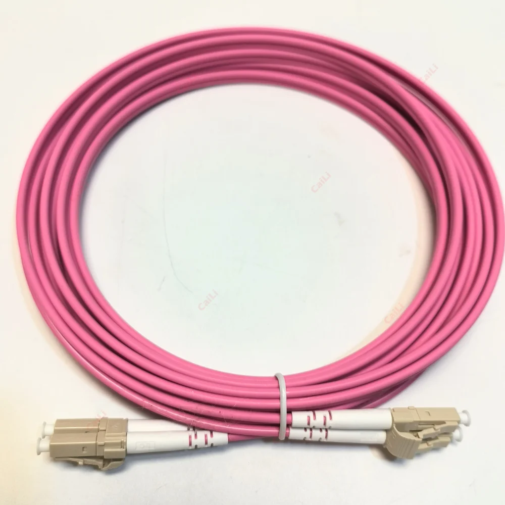 OM4 100G Fiber Optic Patch Cord LC-LC 50/125 2.00mm 2 Core Multimode Duplex Optical Jumper Fiber Optic Coupler