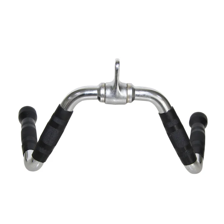 Pull Down Bar Strength Training Deluxe Double D Handle Tricep V Shaped Press Down Bar with Rubber