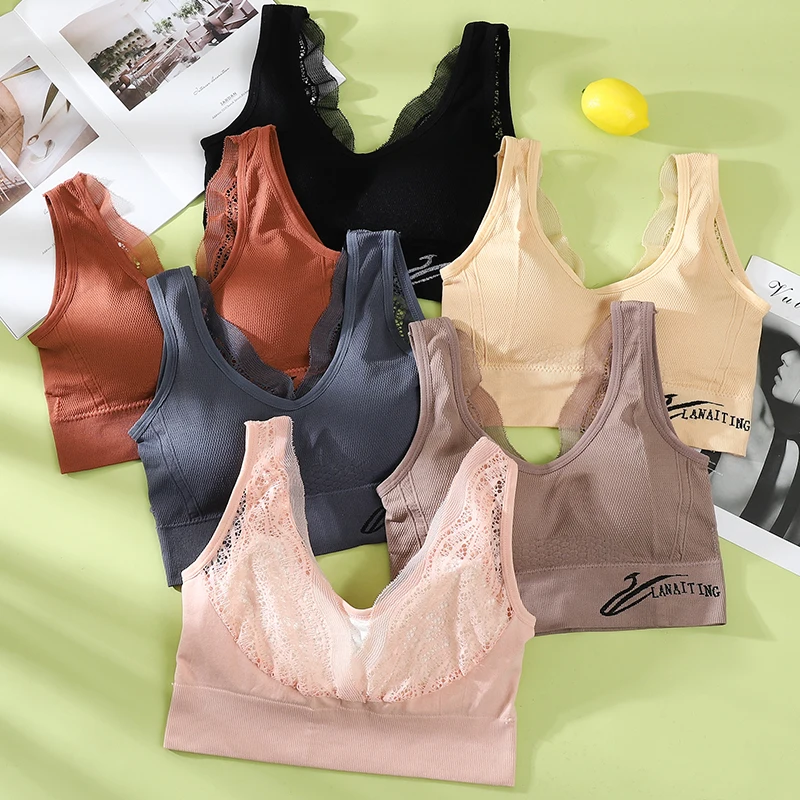 2021 spring and autumn Japanese V-neck lace French wrapped chest tube vest can be worn with chest pad sexy gathered underwear