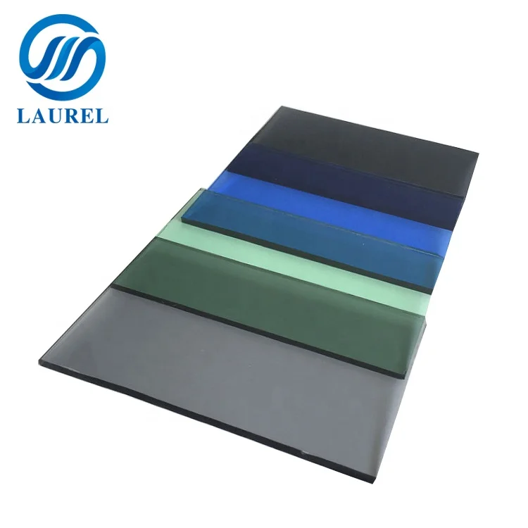 Black glass tabletops 4mm 5mm 6mm 8mm colored reflective  building glass manufacturer