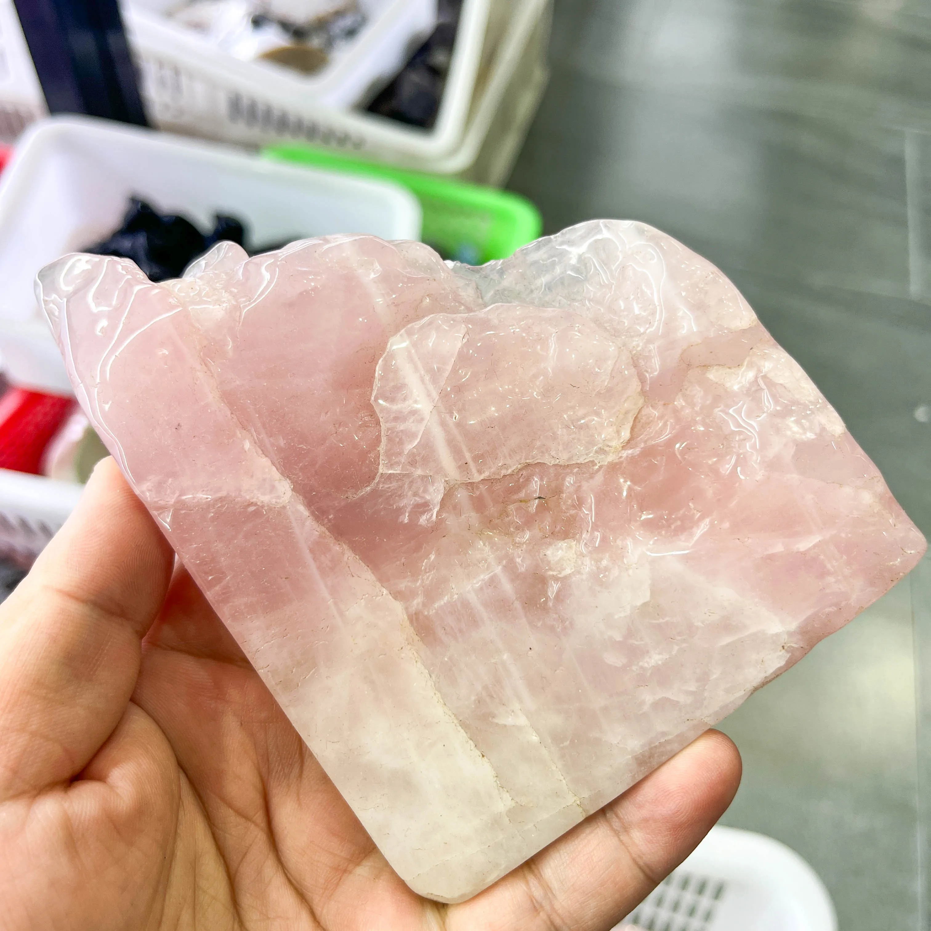 High Quality Healing Colorful Crystal Stone rose quartz floor Meditation  Slab For Decoration