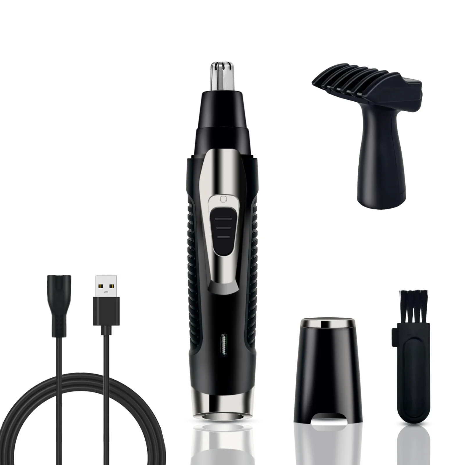 electric cordless rechargeable battery manual 2 3 4 in 1 ear and eyebrow nose hair trimmer with led light nose hair trimming set