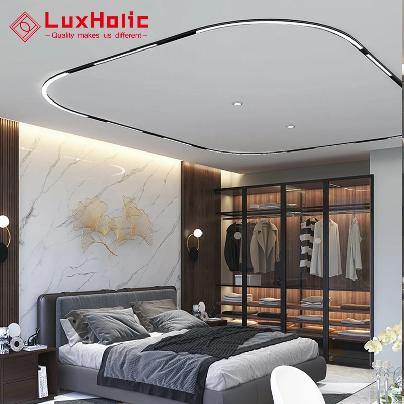 Luxholic круглый 3 Вт 9 42 24 В Магнитный светодиодный Трековый светильник 20 мм круговой магнитный рельсовый фонарь система для отеля