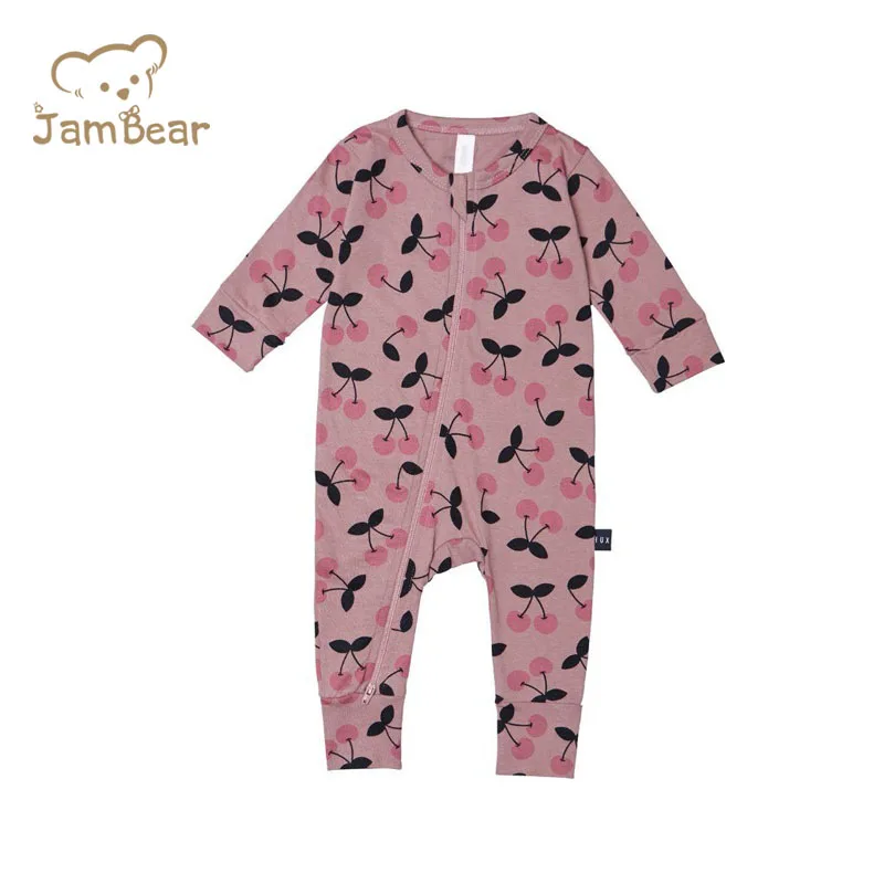 
Jambear baby onesie romper Printed Zip Jumpsuit Zippy baby pajamas organic cotton Toddler two way zip sleepsuit 