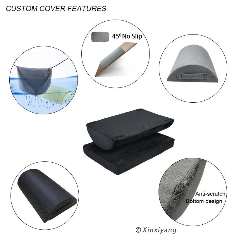 high quality custom size home office half cylinder non slip cover comfort memory foam adjustable foot rest cushion under desk