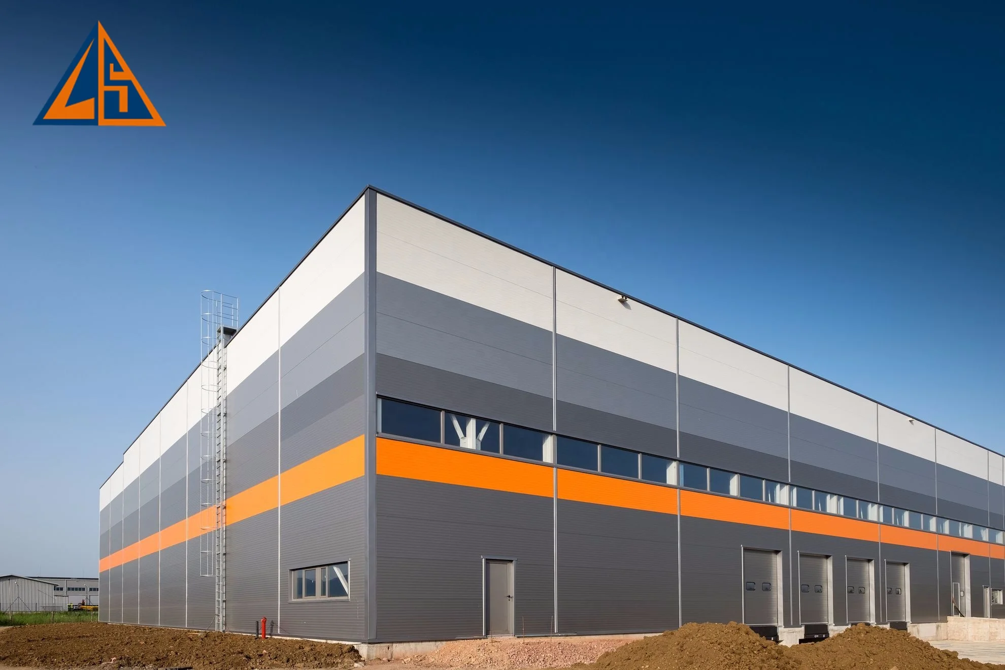 Large Span DWG Design Prefab Steel Structure Construction Hangar Workshop Building