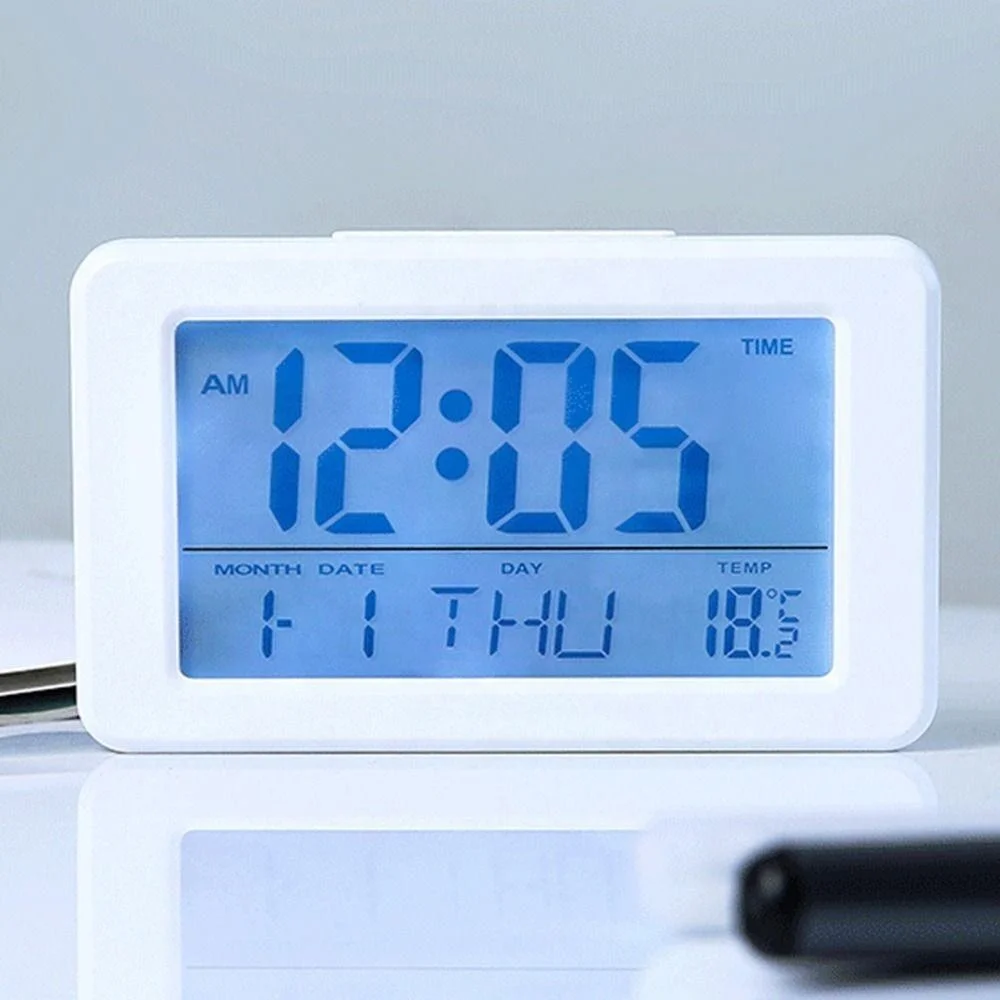Desktop watch,clock electronic alarm digital large LCD display screen desktop watch clock data time calendar temperature, clock