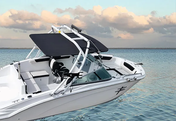Reborn Launch Forward-facing White Coated Boat Wakeboard Tower Fast Install and Fold Down Boat Tower