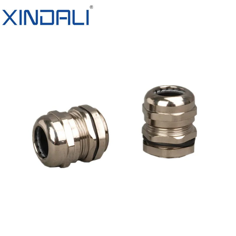 Nickel Brass Metal IP68 Waterproof Cable Glands Connector Wire Glands For 3-44mm Cable High Quality M PG Cable Glands