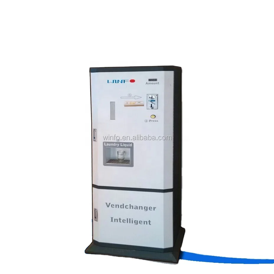 220V Indoor Automatic Detergent Vending Machine Steel Water Dispenser with Coin Token QR Code Credit Card Payment Systems