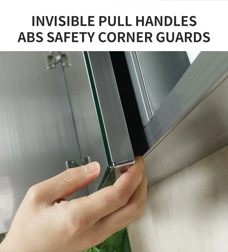 Bathroom Design Smart Mirror Cabinet Touch Screen Led  Defogged Cosmetic Medicine Cabinet Mirror