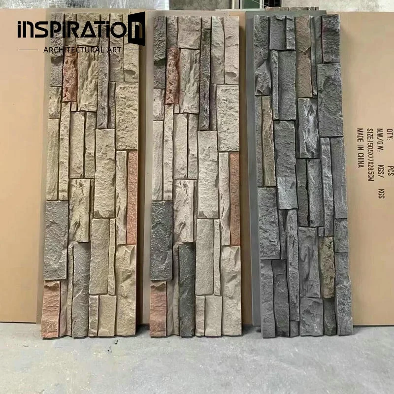 High Density 3d Decoration pu Polyurethane Faux Stone Wall Stone