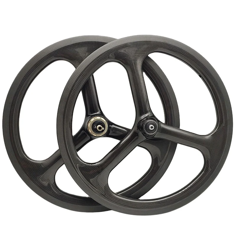 349HV3-TS все ручной работы Toray Carbon 74/112 мм V дисковый тормоз 3 Спицы Тайвань Hubsmith складной велосипед Trispoke Wheel