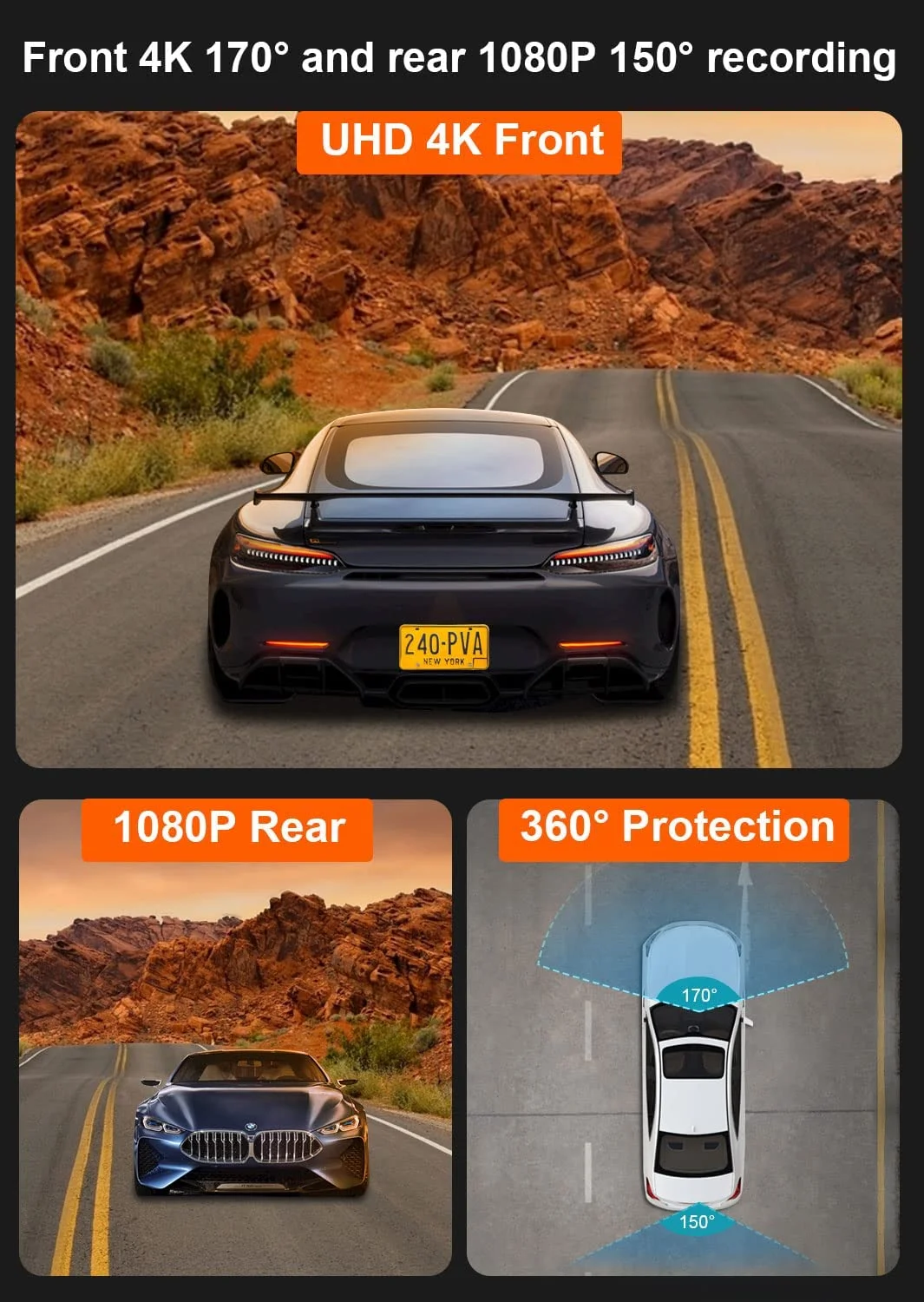 High quality sony sensor MIX335 car black box night vision 4K dash cam with wifi gps tracking system