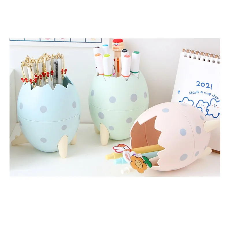 Fashion Cute Dinosaur Egg Pen Holders Student Creative Detachable Desktop Storage Box
