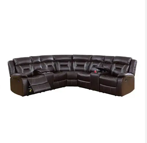 Modern Living Room Electric Sofa Recliner Leather Sectional Recliner Zero Reclinable Sofa Set Customized Wood