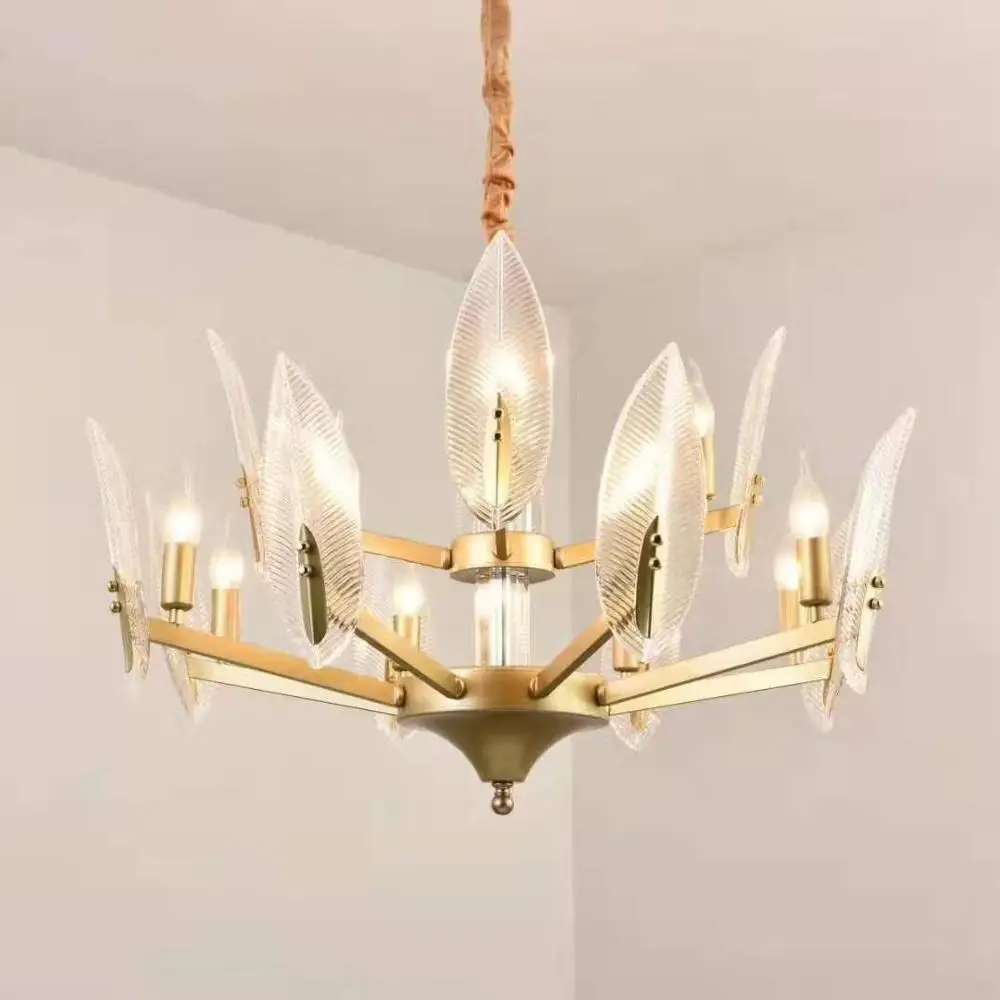 New Design Leaves Chandelier Glass Shape Pendant Lamp