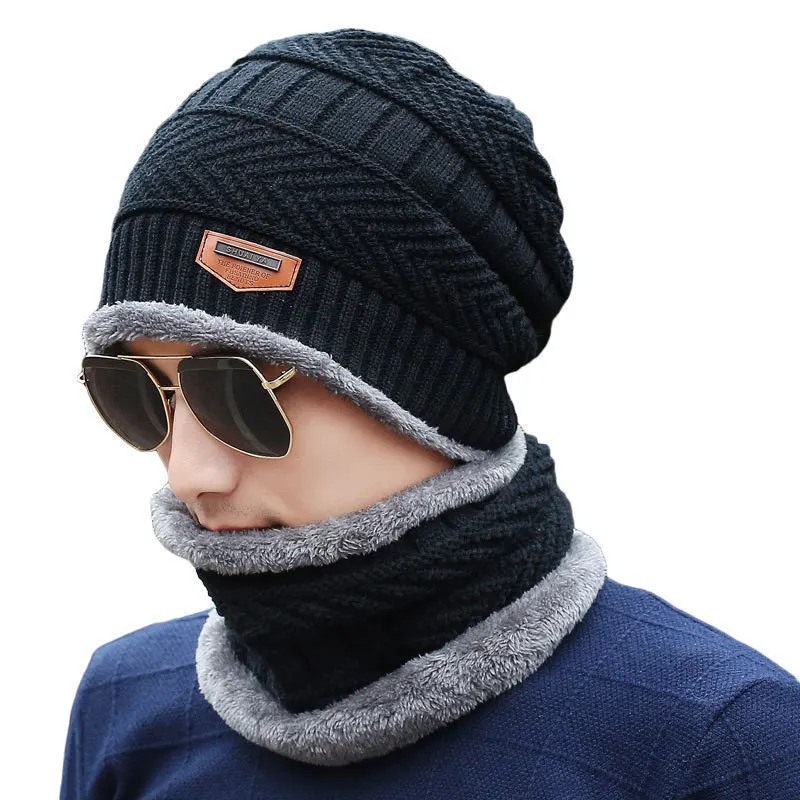  B1113 зимняя теплая вязаная маска шляпа шапка вязаные шапки воротник шарф на заказ Наборы для