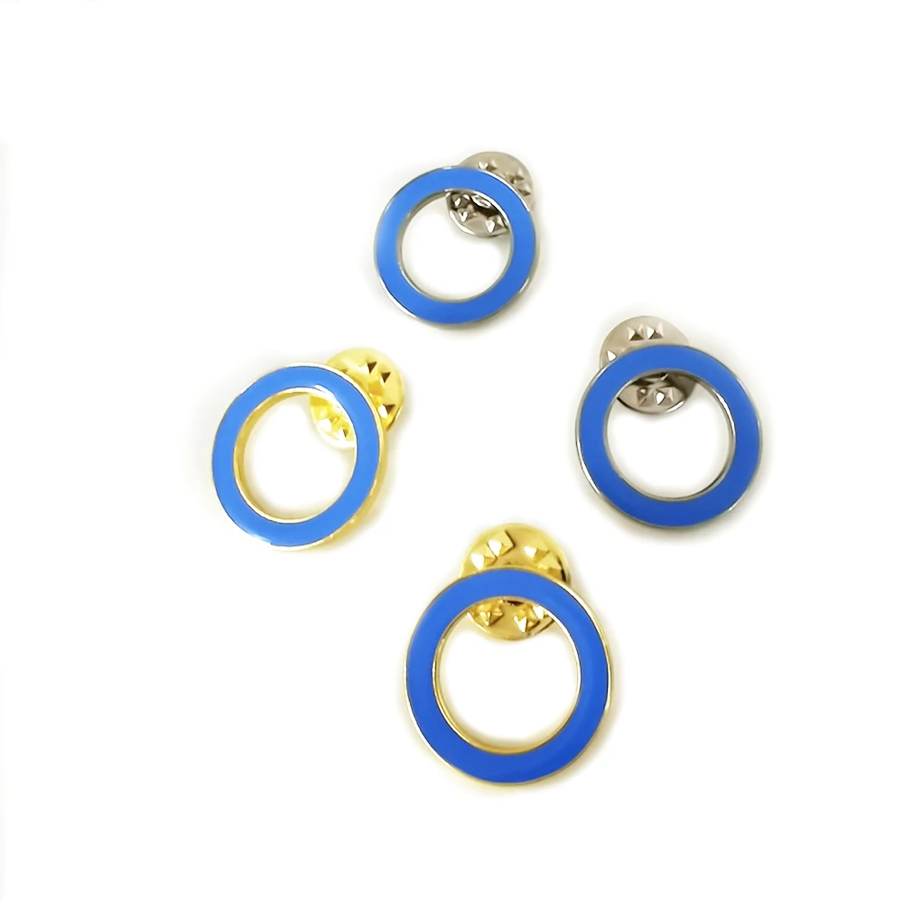 World diabetes day round blue brooch silver gold metal lapel pins 20 mm badge for Nov.14th World Diabetes Day