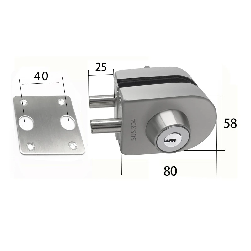 New Design Hotel Safety Sliding Commercial Multiple Scenarios Applicable Glass Door Lock