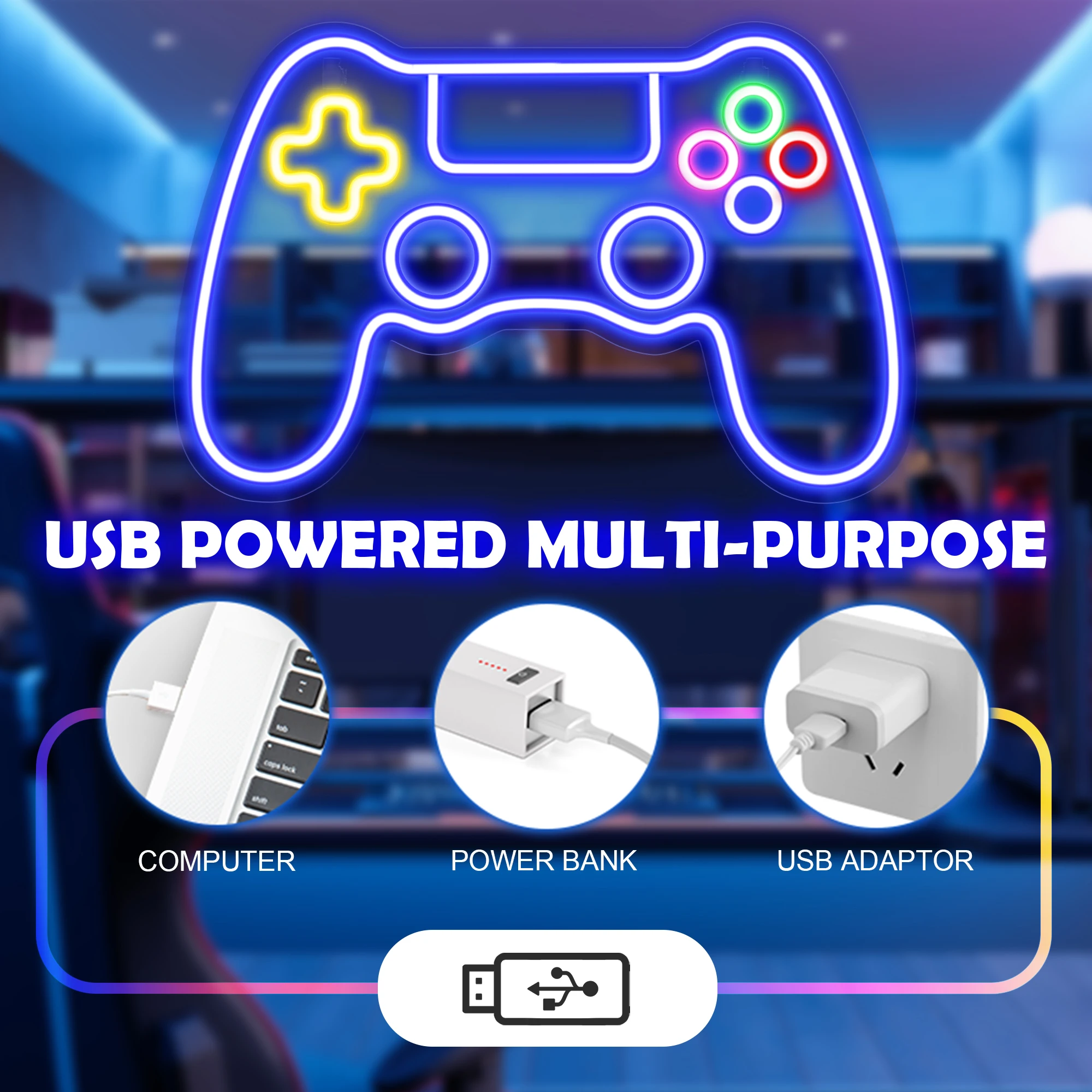 Game Controller Led Neon Lights Sign Custom Other Party Wedding Decoration Supplies Decorations Sets Room Decor Gamer Gifts