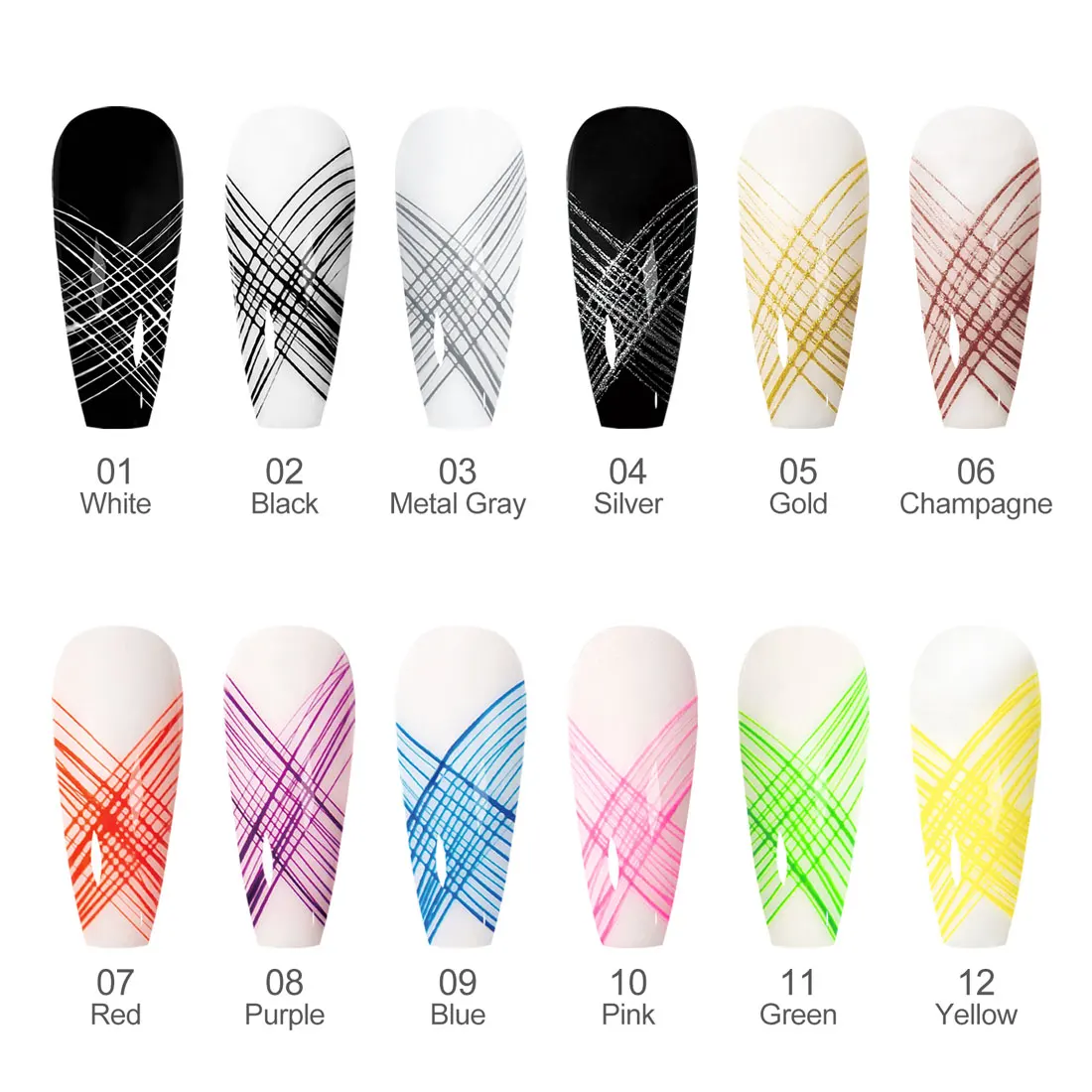 VENALISA Nail Art 5g Spider Gel Wire Drawing Liner Nail Polish Gel DIY Design Black White Silver Gold Neon Color Painting Gel
