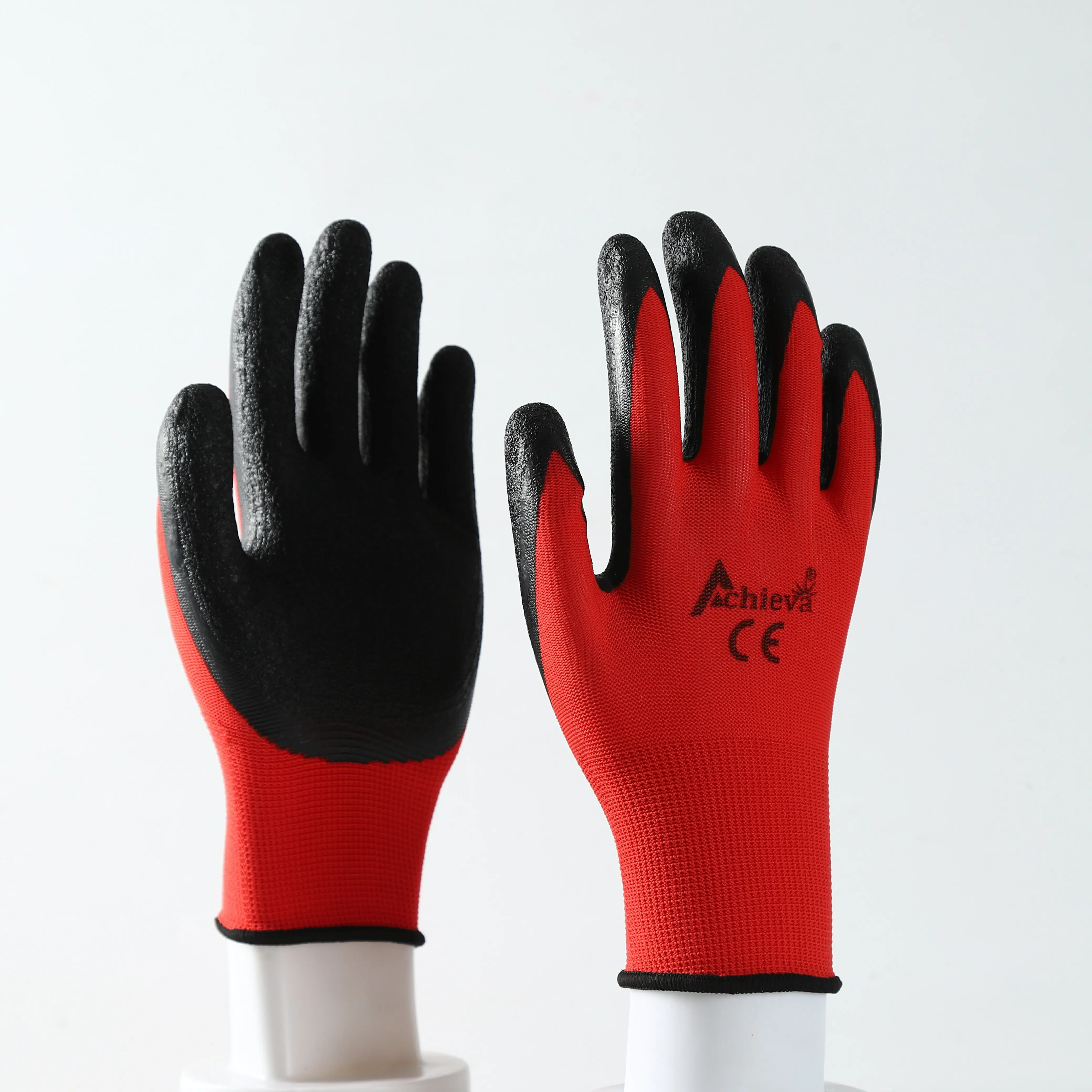 2024 China supplier OEM 13G Polyester Gloves Coated with Latex crinkle Industrial Labor Protection anti-slip Gloves