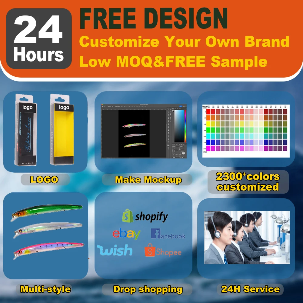 Wholesale 11g 5cm Deep Sea Wobbler Hard Bait OEM Topwater Floating Popper Lake Trolling Artificial Wooden Popper Bait Seabass