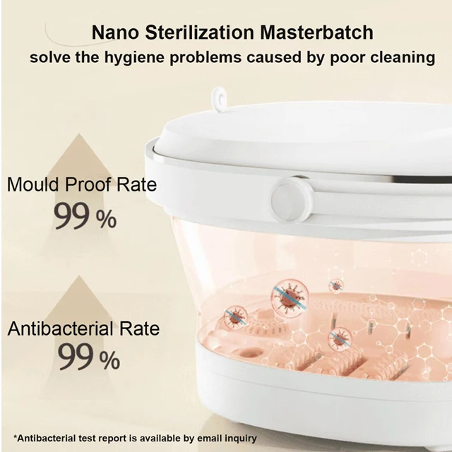 2023 New Design Collapsible High Depth Foldable Foot Spa Bath With  Massage Rollers Pedicure Detox Foot Bath With Medicine Box