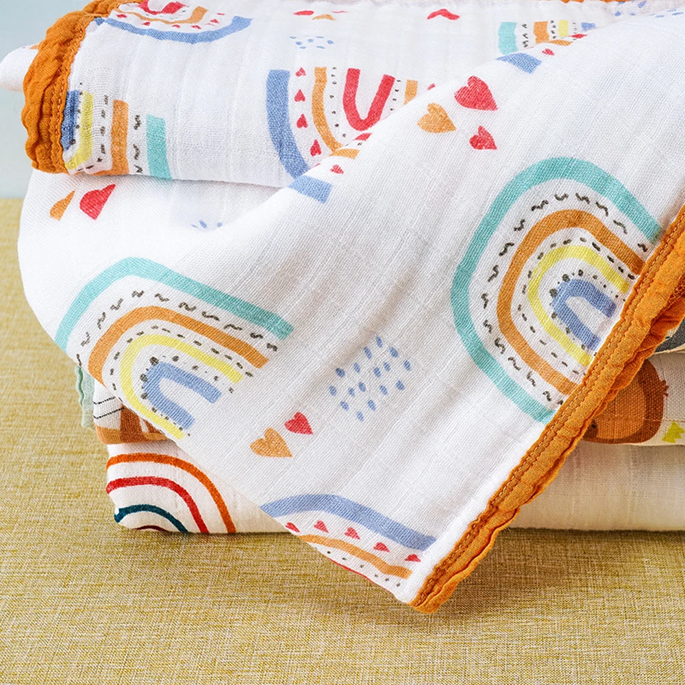 Latest pattern muslin baby blanket	soft bamboo cotton swaddle blankets muslin nursing cover