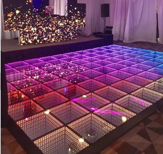 dubai led light dance floor 3D Mirror Infinitely led dance floor light stage dance floor led light decorations
