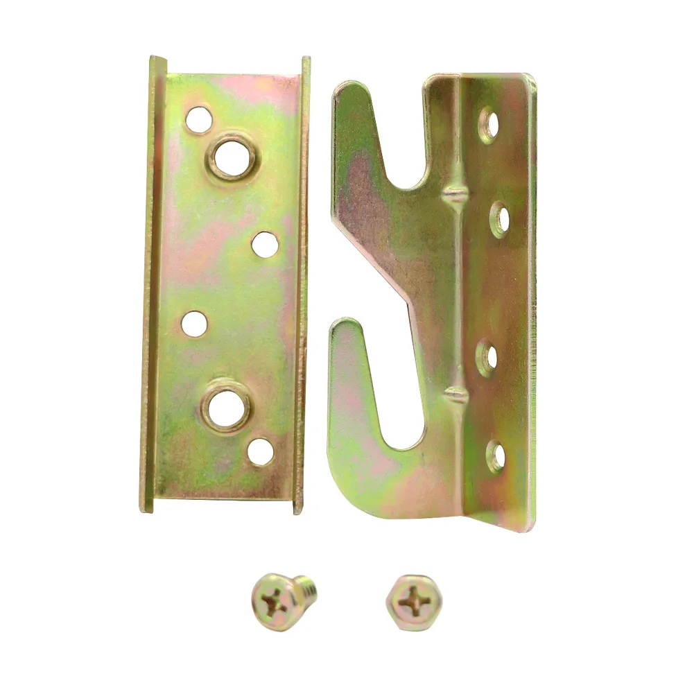 Rust-Proof Wood Bed Rail Brackets With Mounting Screws Heavy Duty 4 Sets Bed Frame Corner Brackets No-Mortise Bed Rail Fittings