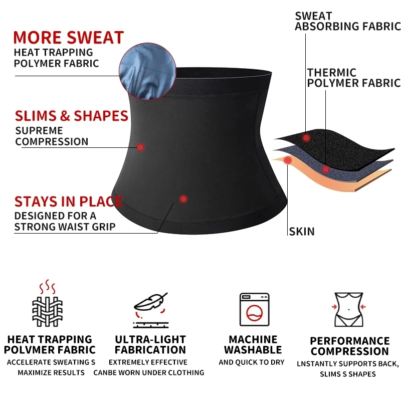 Waistdear Dropshipping Fat Burning Waist Trimmer Slimming Belt Custom Sauna Waist Trainer Belt Bands