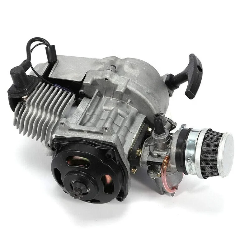 2-тактный двигатель HIAORS 43CC 47CC 49CC для карманного мини-велосипеда, мотоцикла с алюминиевым стартером 50cc