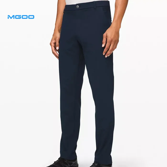 Custom cotton spandex leisure men casual pants street wear pants press button pocket side pockets  pants