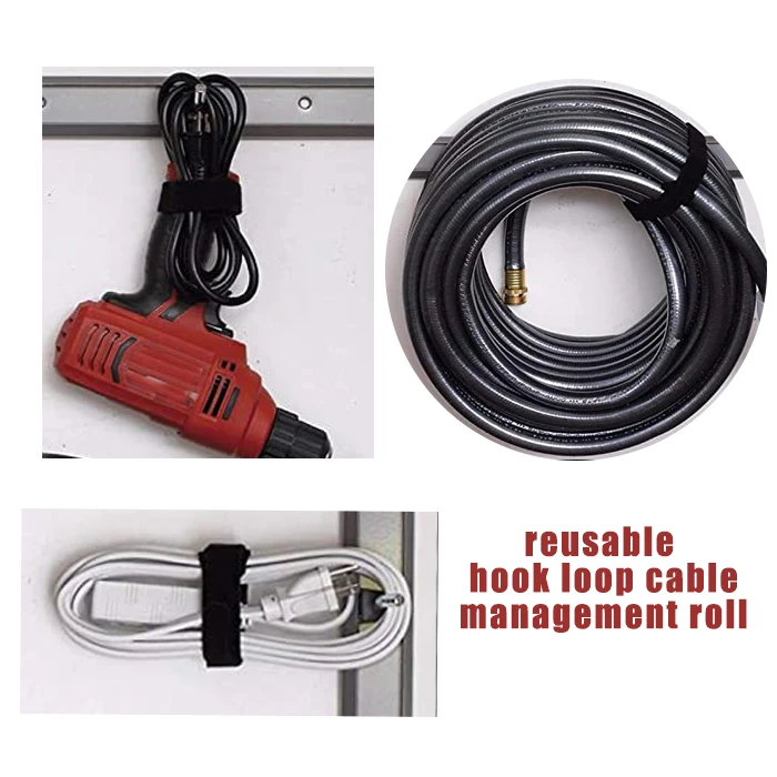 JIEHUAN Reusable Cable Ties & Hook-and-loop Cord Wraps Tape Set for Organization White Black Garment Shoes Bags Accessories