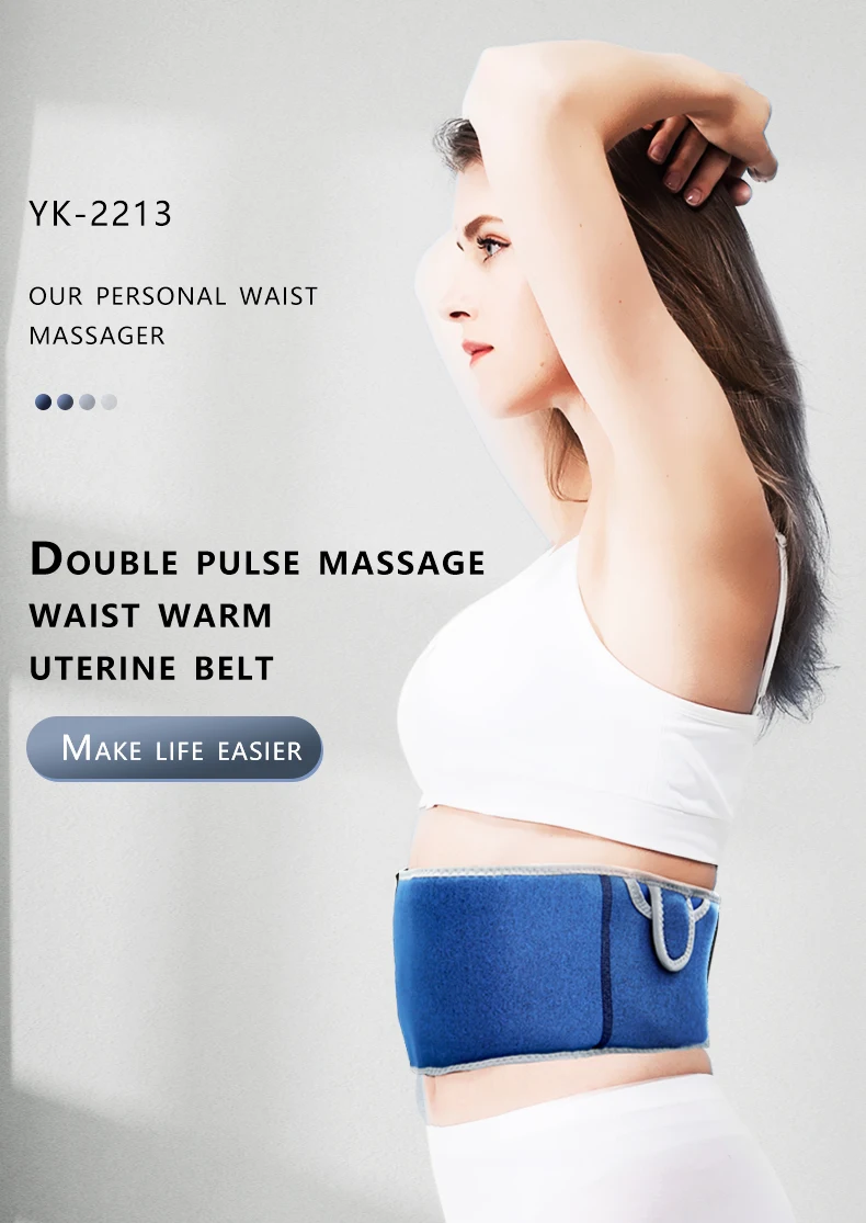 Smart Abdominal Waist Vibration Massage Belt With Heat Wireless Electric Lumbar Massage Belt For Back Pain