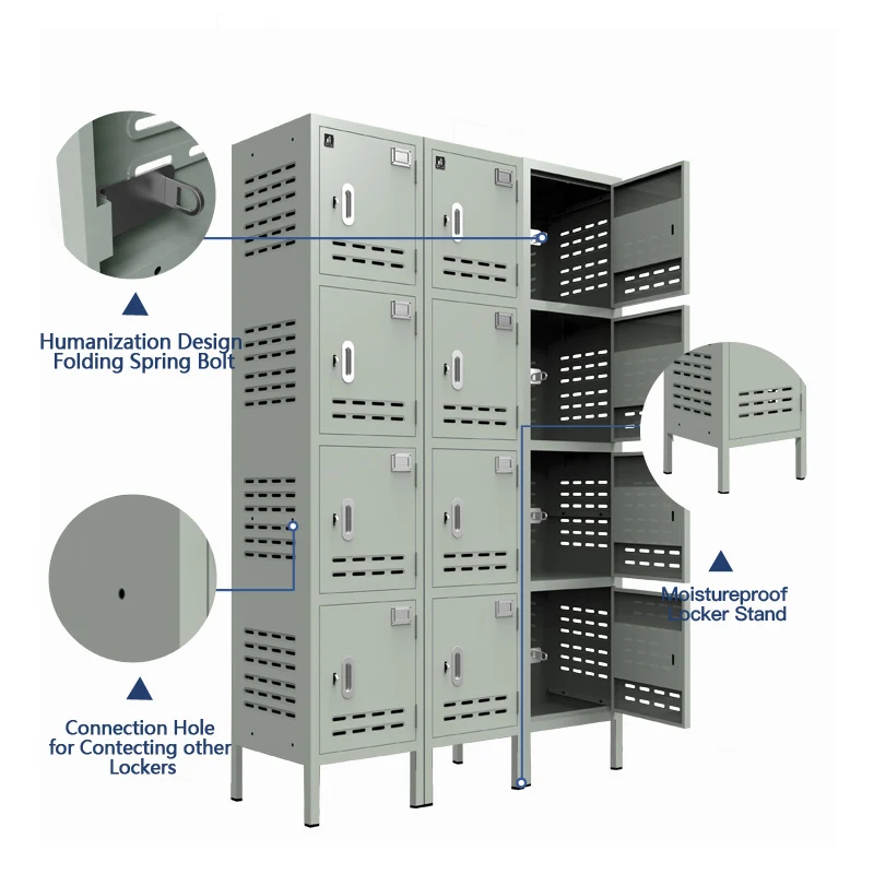 Современный прочный водонепроницаемый шкаф для хранения деревянный окрашенный 6 дверьми сотрудников шкафчик школьные шкафчики