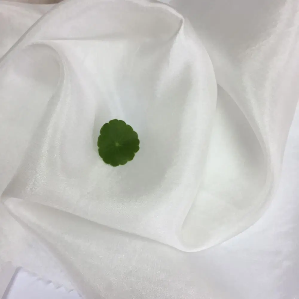 Hot Selling 100% Silk Paj Organic Silk Pongee Fabric Veil in Natural White Color for Scarf Decoration