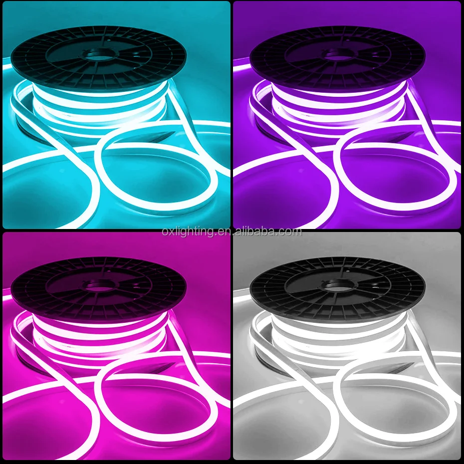 Rgb Neon Led Strip 220v High Voltage Rgb Led Neon Flex Rope Light 100m Outdoor 220v Rgb LED Neon Strip Rope Tira Luz Fita Cinta