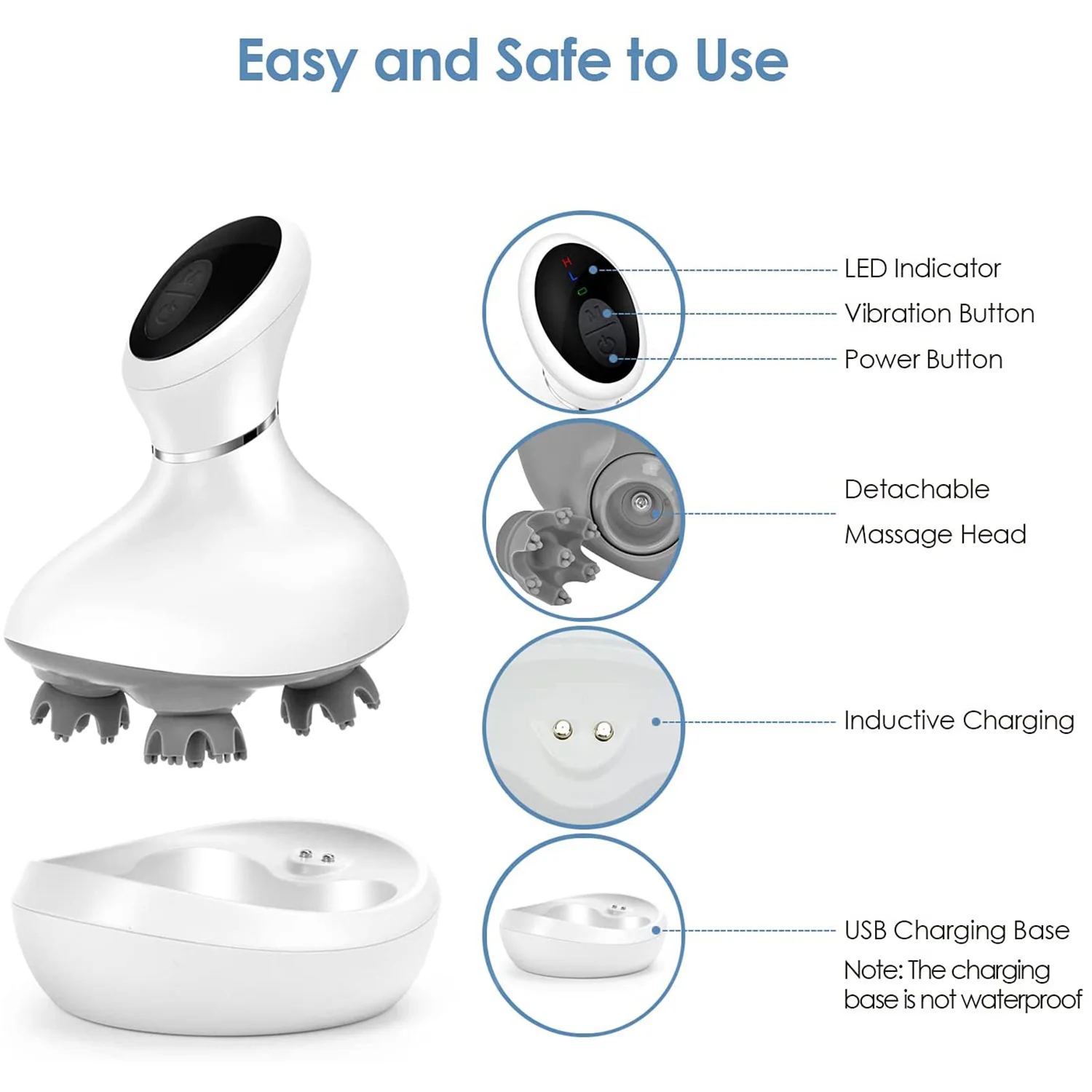 plastic brush electric scalp vibrating portable automatic machine silicone smart head massage