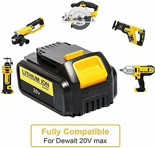 20v 6000mah Power Replacement for Dewalt Tool Li-ion Battery Cordless Parts Dcb200 Dcb201 For Dewalt Cordless Drill Battery