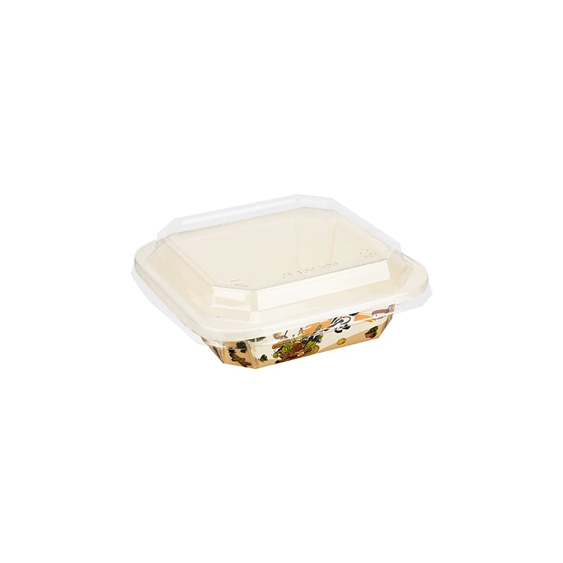 New design Paper Square Octagonal Bowl Fast food lunch box with lid