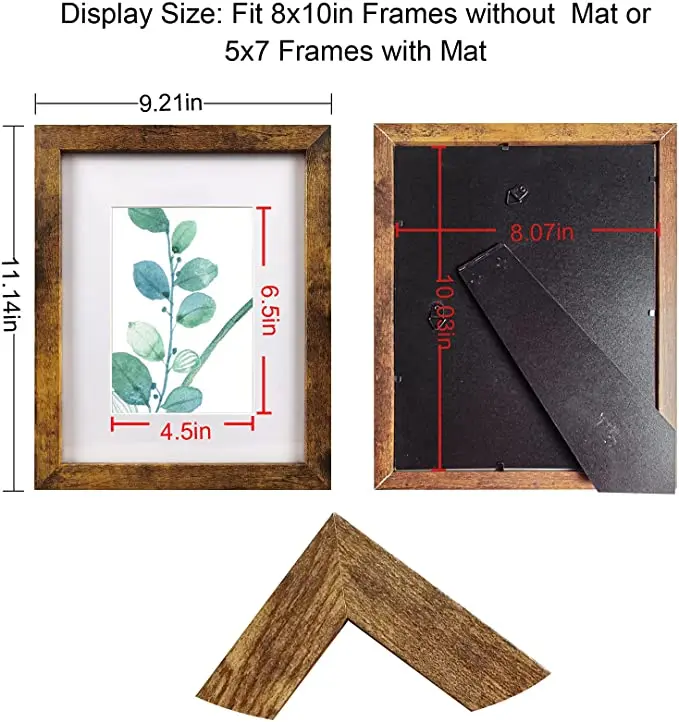 Cadres Photos Bois Great Bamboo Drawing Frames 8x10 Picture Frame Brown Set of 6 Display Pictures 5x7 With mat 8x10 Without Mat