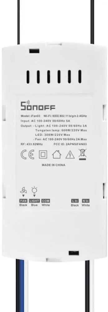 SONOFF iFAN03 RF Remote Controlled Fan Switch RM433 Remote Speed Adjustable Smart Fan WiFi Switches