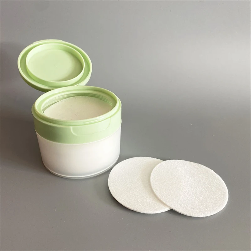 YGM39 Factory supply natural exfoliator double sides mesh & embossed cotton pad for beauty