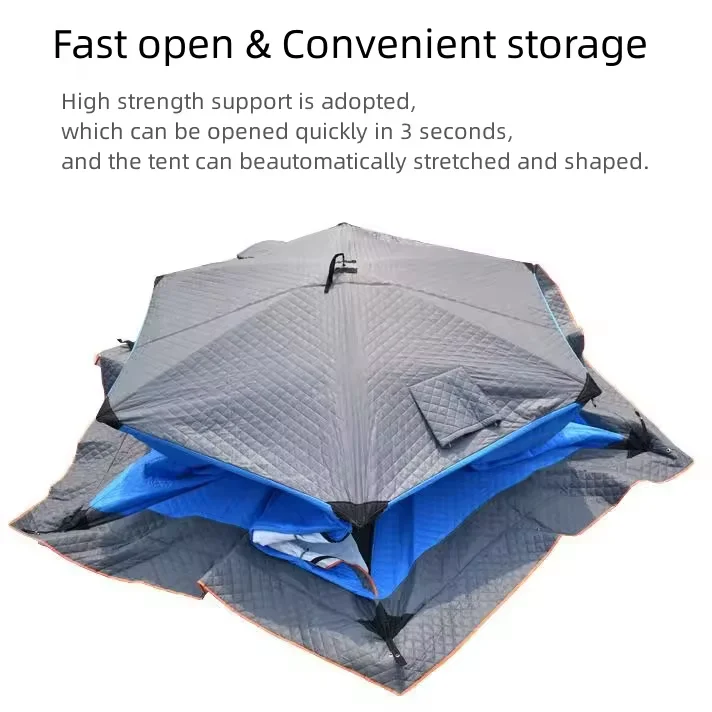 5-8 person capacity fishing tent 210D Oxford cloth three-layer thickened outdoor winter insulation ice fishing tent